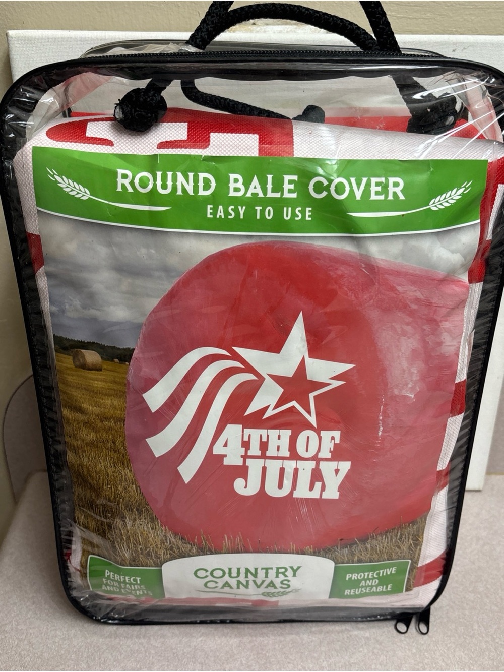 Round Bale Cover COUNTRY CANVAS 4th Of July USA Patriotic Round Bale Hay Cover